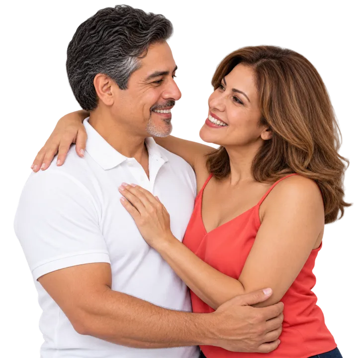 Pareja madura mirándose con complicidad (imagen ilustrativa)
